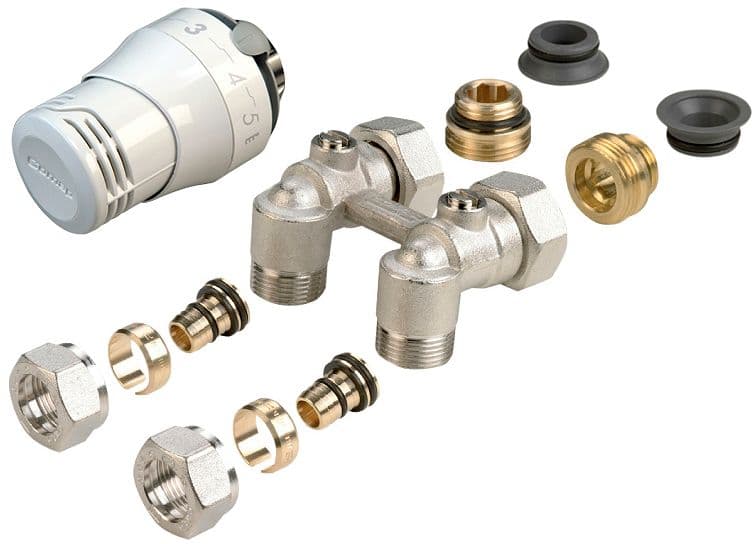 COMBINAISON ROBINETTE POUR RADIATEUR UNIVERSAL INTEGRE COMAP 1/2"-3/4"- 16MM EQUERRE