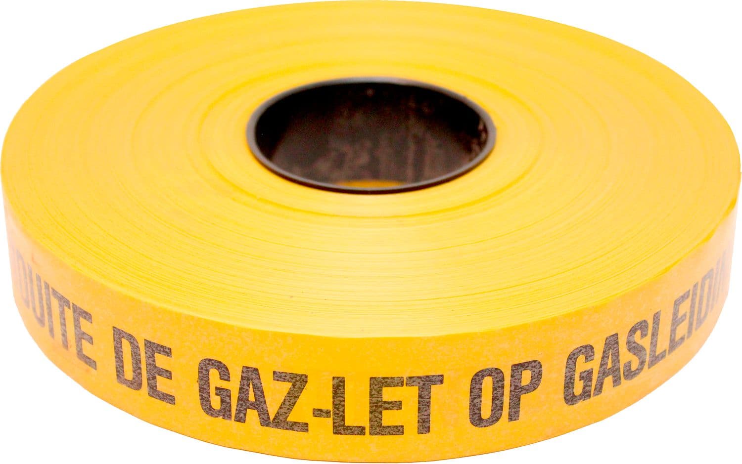 BANDE DE SIGNALISATION "ATTENTION CONDUITE DE GAZ" 250M JAUNE/NOIR NL/FR
