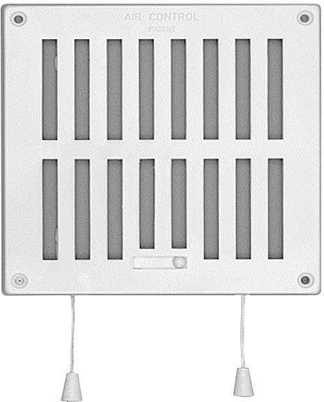 GRILLE D'AERATION PVC BLANCHE B16-H16CM