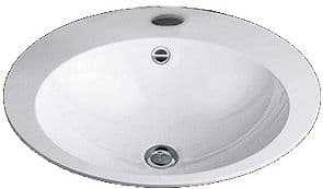 VASQUE A ENCASTRER EB.0500H 500X400MM +TROU ROBINET/TROP-PLEIN BLANC