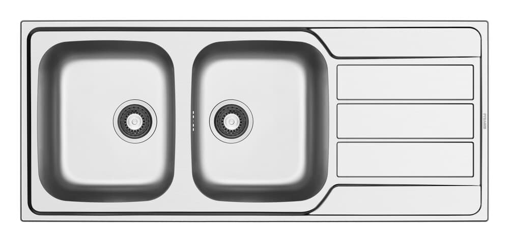 GO by Van Marcke Sofia évier à encastrer 1160x500mm 2 bacs inox poli