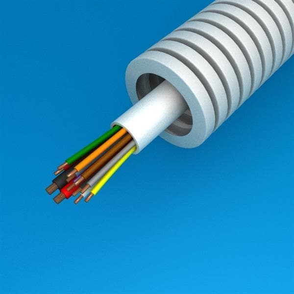 Tube précâblé alarme 2 x 0.75 + 10 x 0.22 diamètre 20mm en rouleau de 100m