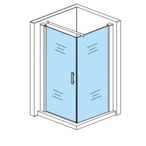 ALONI CABINE DE DOUCHE – PORTE PIVOTANTE ET PAROI LATÉRALE -800X800X1900MM - CHROME-VERRE CLAIR