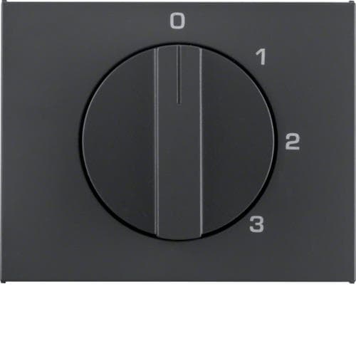 Enjoliveur avec bouton rotatif pour interrupteur 3 paliers avec position 0 K.1 Anthracite, mat
