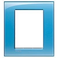 LivingLight - plaque rectangulaire 3 + 3 modules Bleu