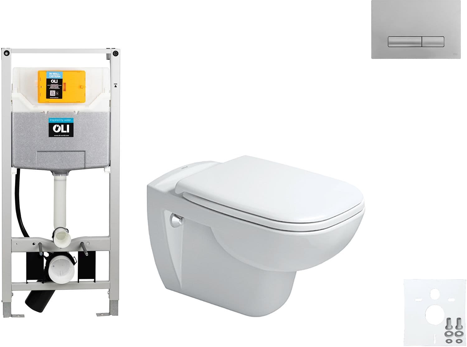 WALLFIX OLI WC SUSPENDU D-CODE DURAVIT CODE SOFT-CLOSE GLAM MAT CHROME