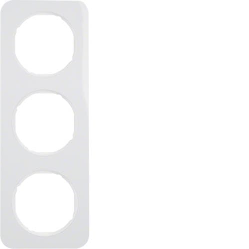 Plaque de recouvrement 3 postes Berker R.1 Blanc polaire, brillant