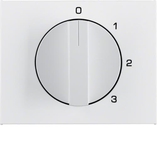 Enjoliveur avec bouton rotatif pour interrupteur 3 paliers avec position 0 K.1 Blanc polaire, bril