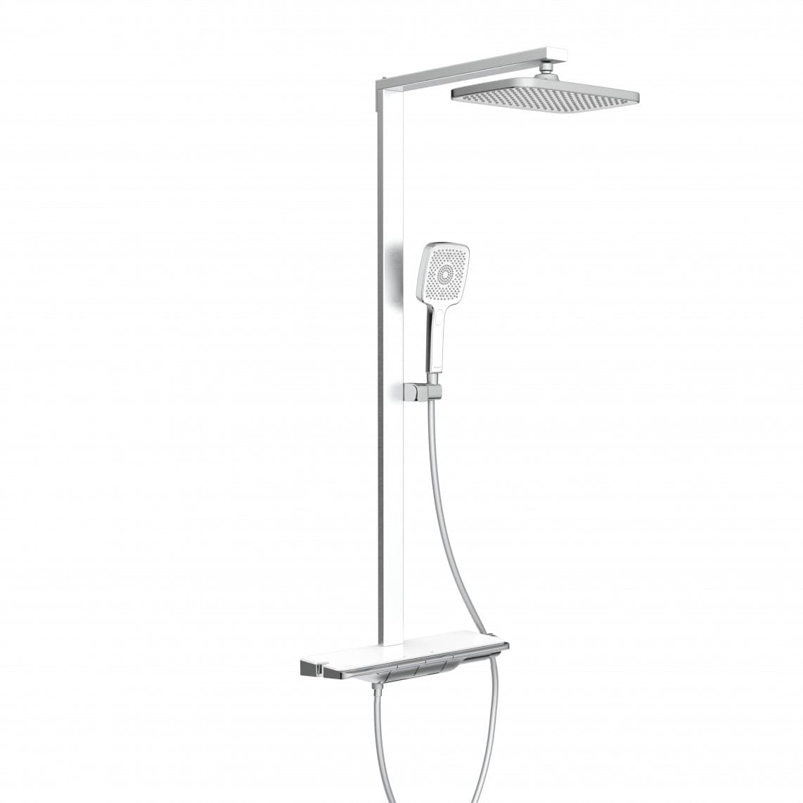 60585 HAWAII Douche de tête-Set, chromé/blanc, avec Mitigeur thermostatique
