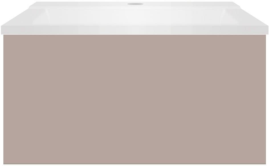 SOUS MEUBLE COFFEE 1 TIROIR 60 BASALTGRIJS+LAVABO BLANC