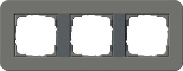 Cadre de finition Gira E3 Soft-Touch Gris foncé avec cadre de support Anthracite Soft-Touch Gris