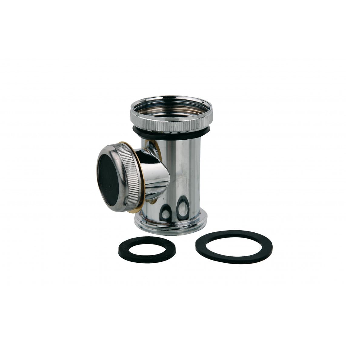 988487418 raccord d'évacuation en T, chromé, 1 1/4", pour siphon