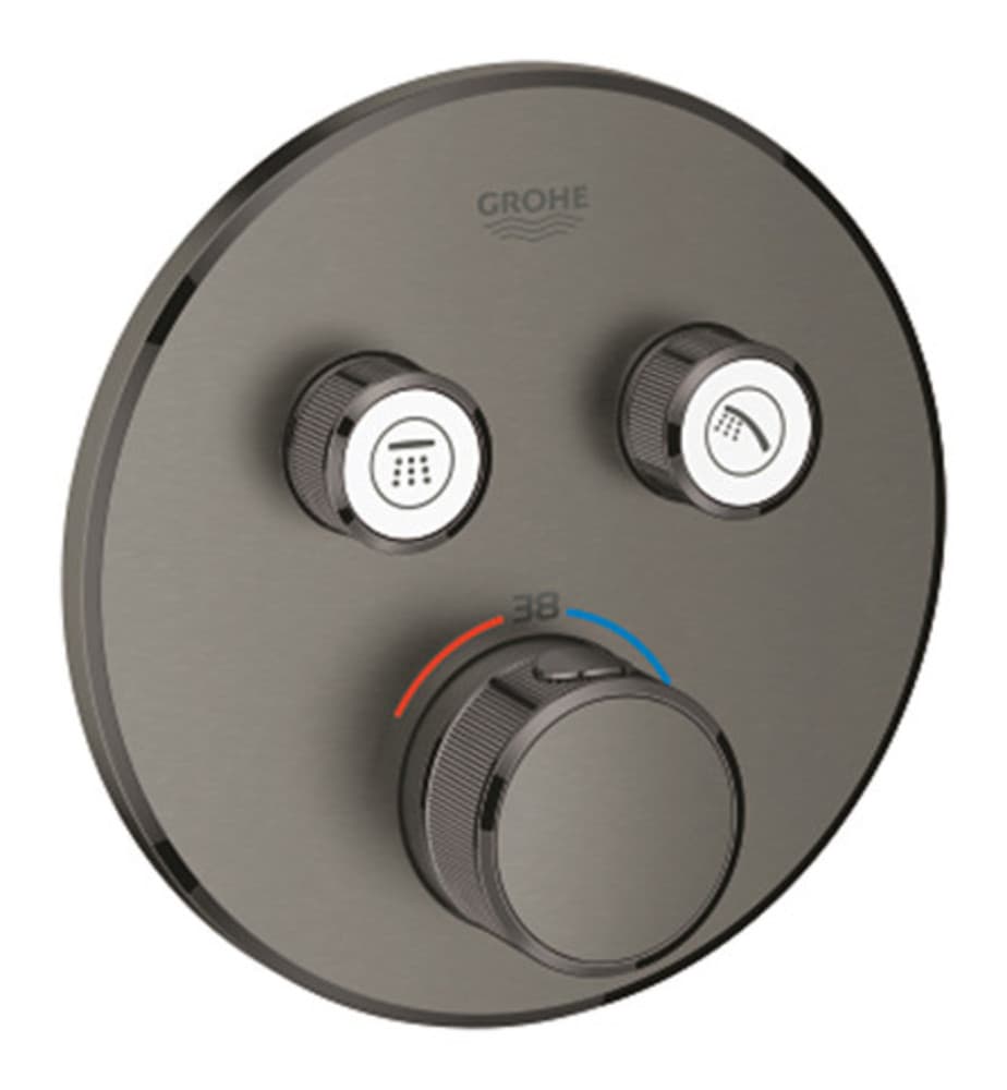 Grohe Grohtherm SmartControl thermostat encastré 2 sorties Brushed Hard Graphite