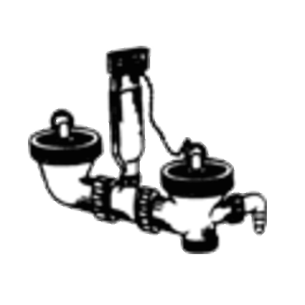 Franke soupape 6/4 bouchon et chaînette pour 2 bassins raccord trop-plein