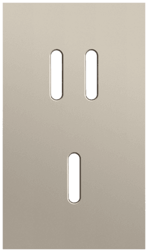 Plaque de recouvrement double, verticale 60 mm d'entraxe, pour une fonction de commutation double et une simple, Niko Rocker steel champagne coated
