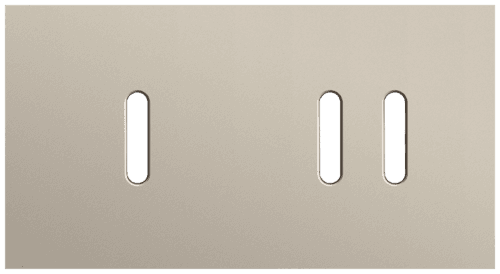Plaque de recouvrement double, horizontale 71 mm d'entraxe, pour une fonction de commutation simple et une fonction de commutation double, Niko Rocker steel champagne coated