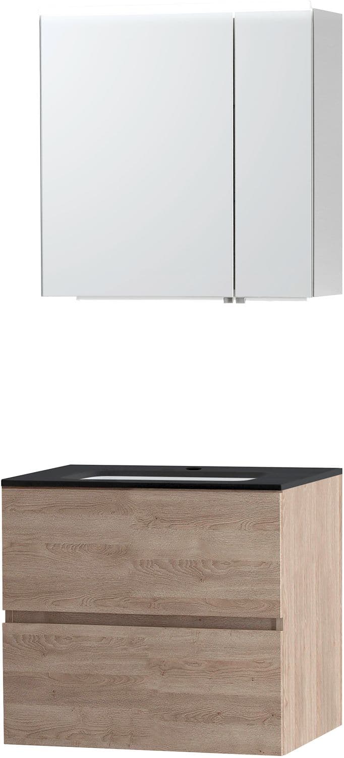 MEUBLE MOLTO CHENE NATUREL 70 BLEU BELGE ARMOIRE TOILETTE