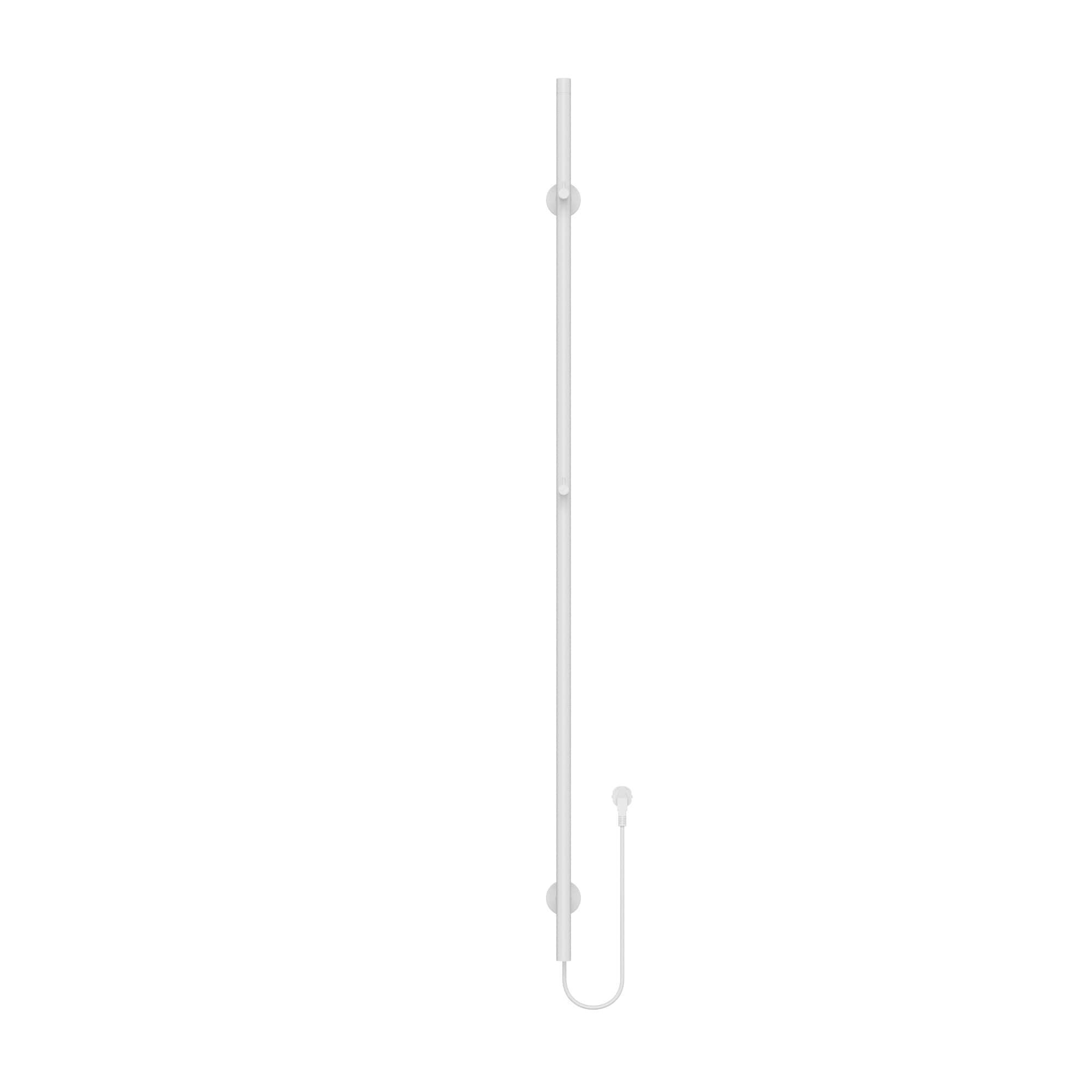 BELRAD ROD SÈCHE-SERVIETTES À TIGE - ÉLECTRIQUE - SIMPLE - 60W - Ø2,5CM - 150X6,3X12,7 CM - BLANC BRILLANT