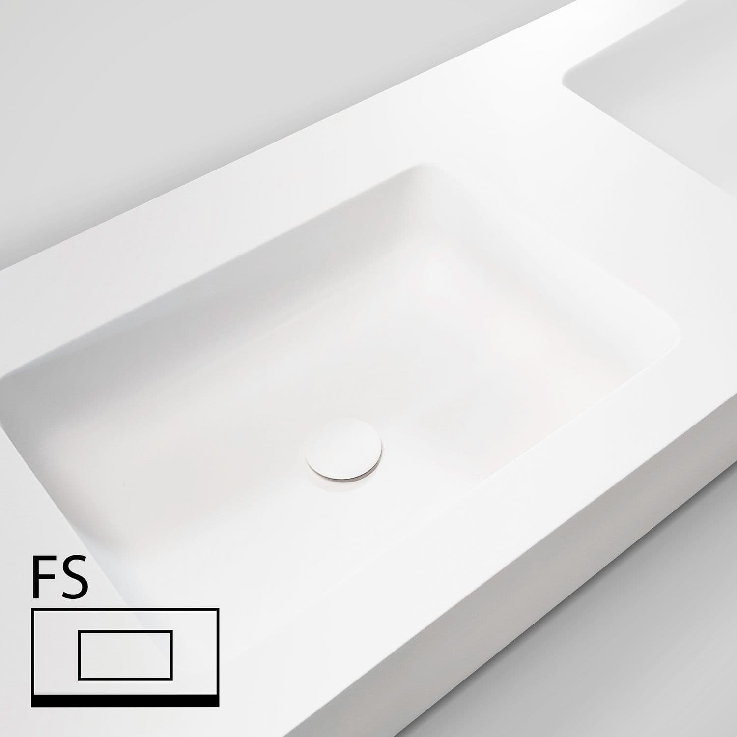 TABLET TAILOR TOP DOUBLE LAVABO DROITE FS 160CM SOLID XONYX BLANC