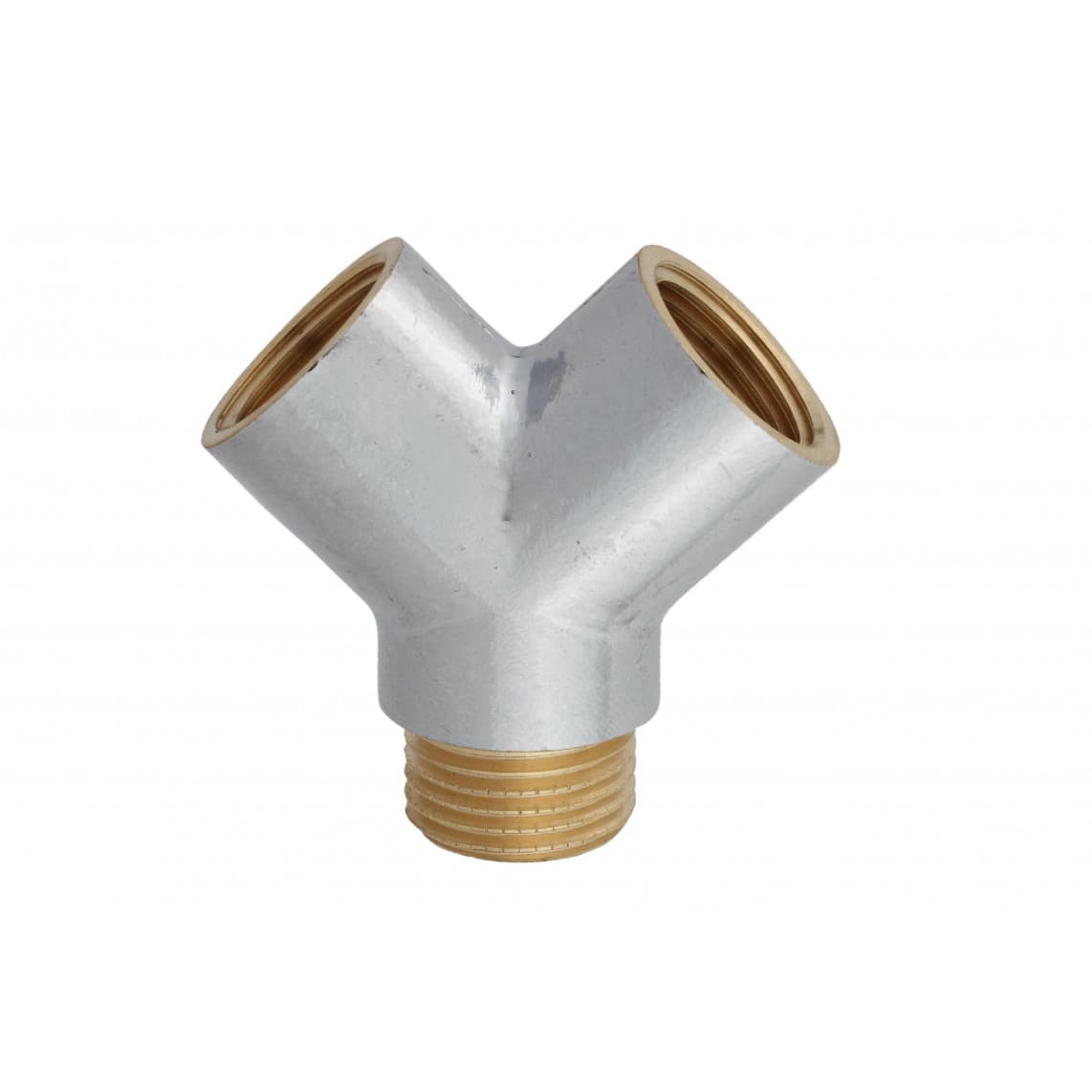 989411155 LT raccord Y, chromé, 1/2" F x 1/2" M,