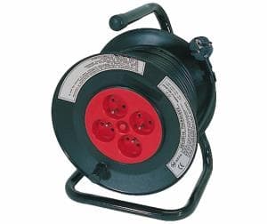 Enrouleur de câble - 4 x prise 2 pôles + T 16A avec protection thermique - H05VVF 3G1.5 - 40m