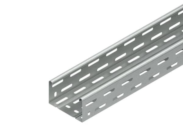 Goulotte de câbles perforée + 2 raccords rapides, longueur 3m, épaisseur 1mm, sendzimir