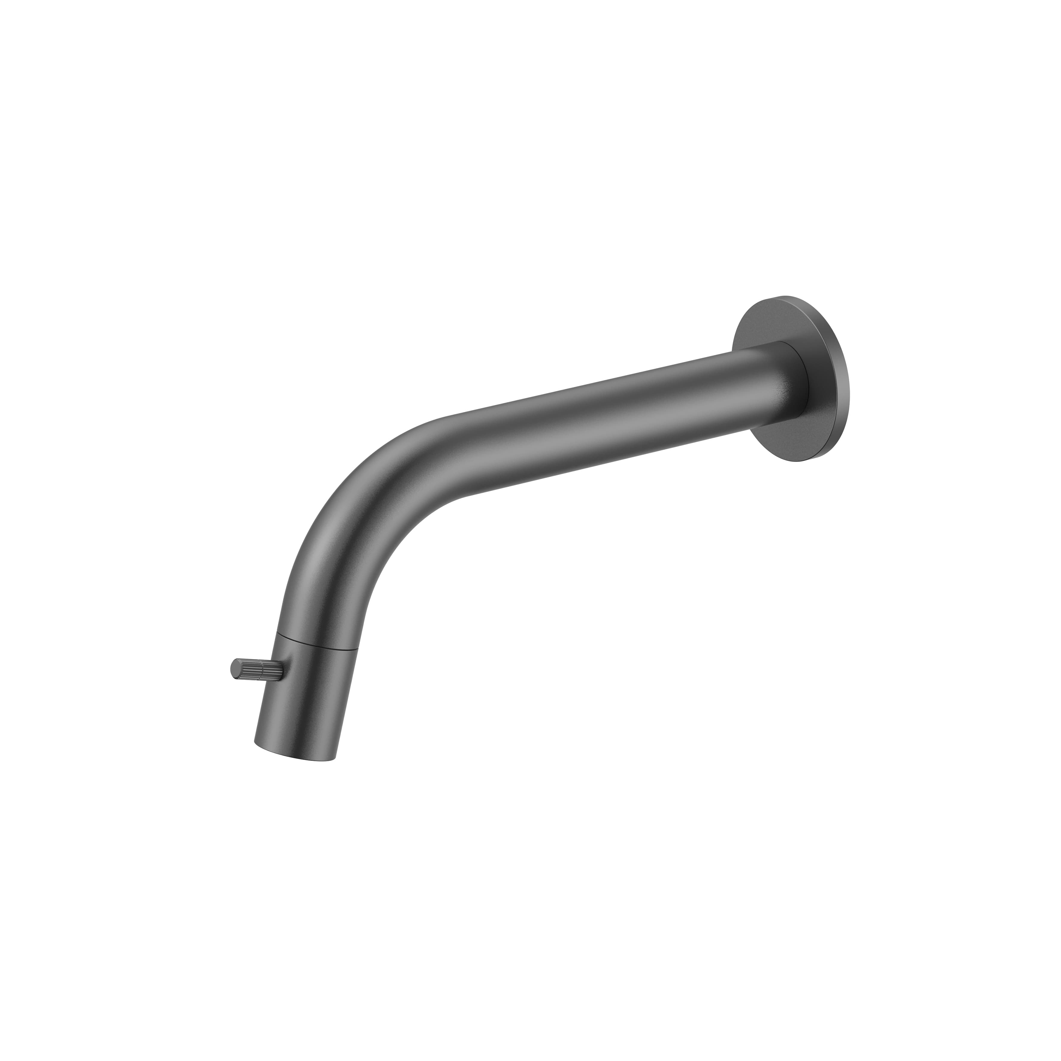 STRIA ROBINET EAU FROIDE – MONTAGE MURAL – RACCOURCISSABLE – BOUTON AVEC STRUCTURE STRIÉE RAFFINÉE – SANS BONDE – GUNMETAL (PVD)