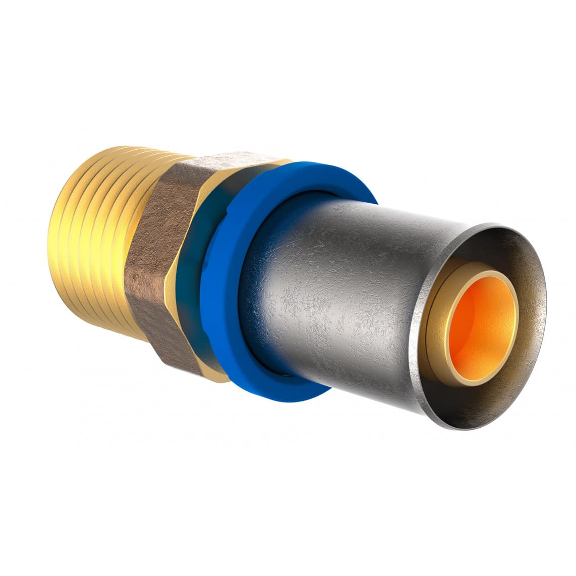 988712555 LT pièce intermédiaire, vierge, 26 mm x 3/4" M, raccord à sertir pour tube multicouche