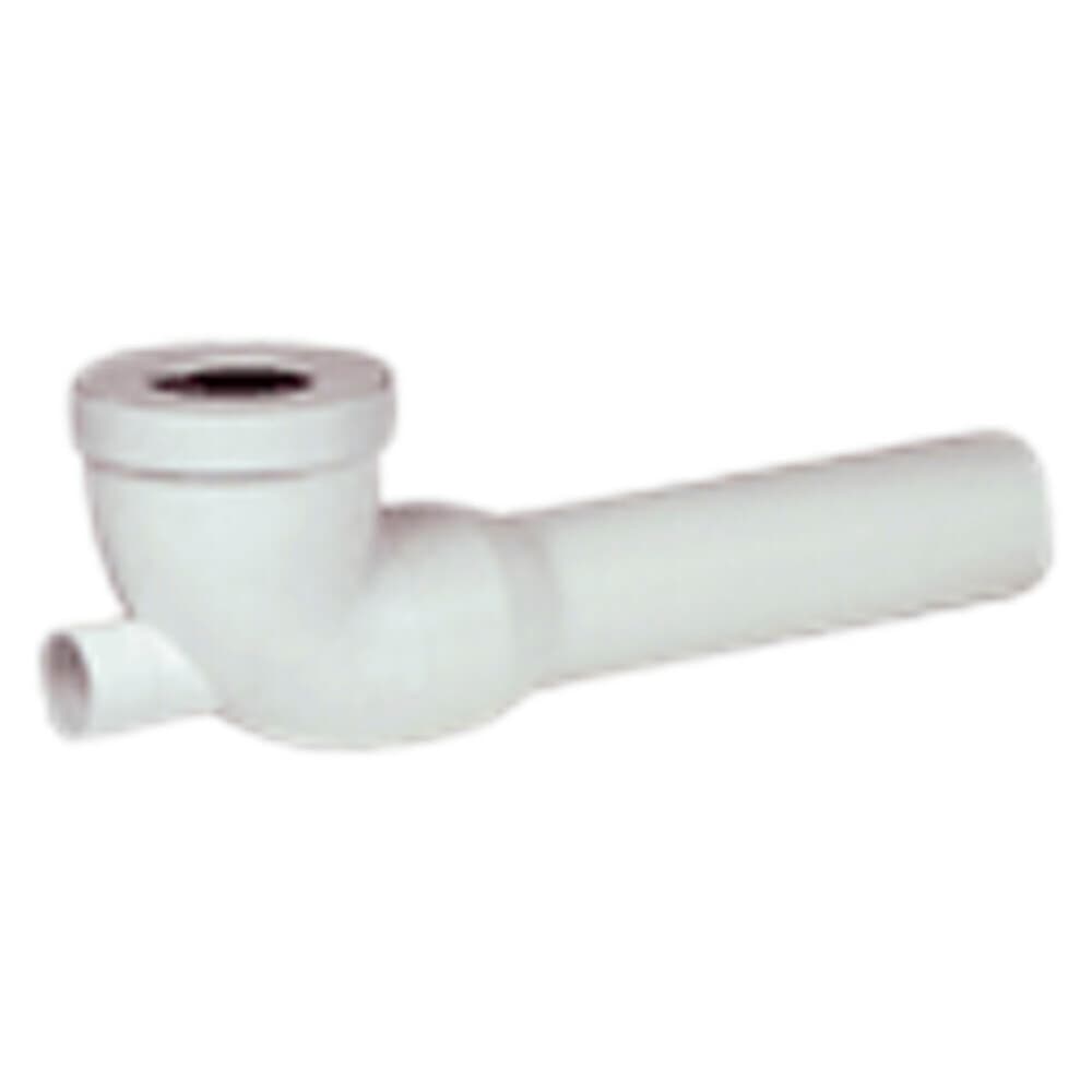 Nicoll coude WC long 90° sortie D 100 mm avec embranchement D 40 mm PVC blanc