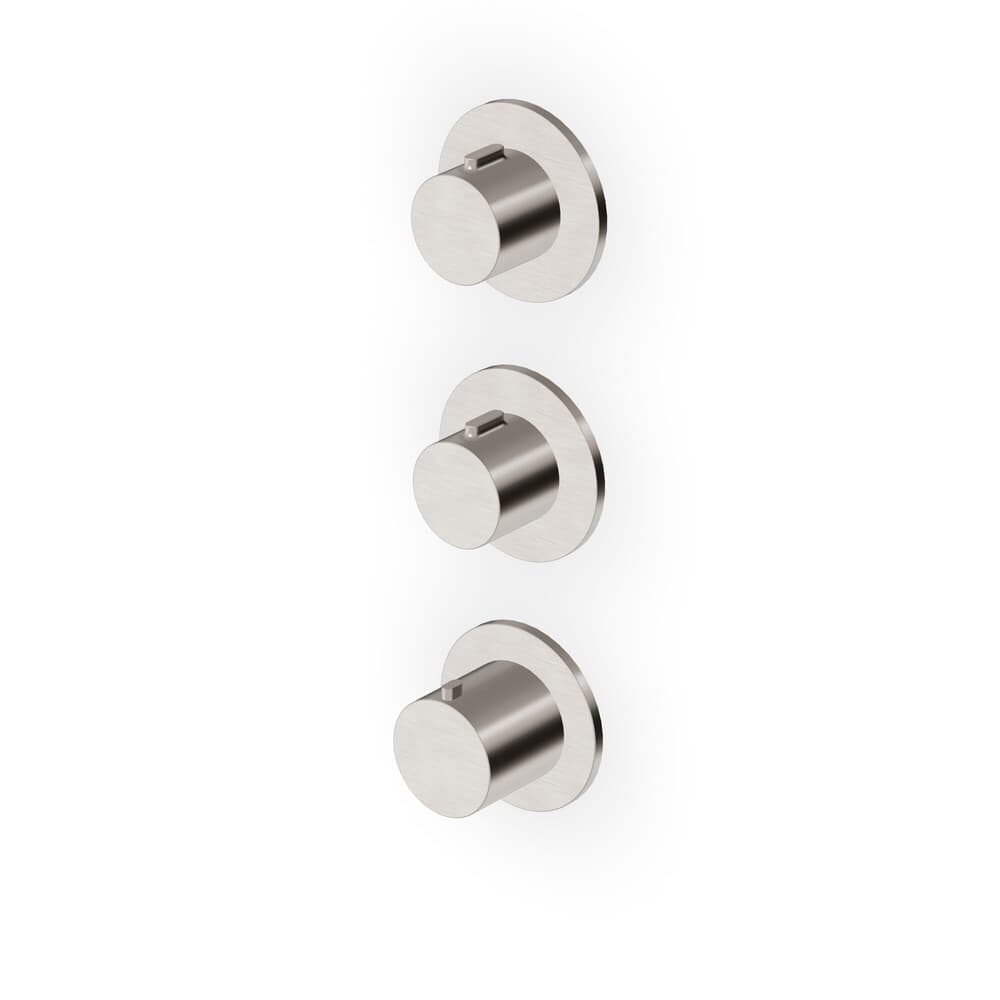 Zucchetti Pan S douche thermostatique à encastrer 3/4" 2 arrêts R96731 C3 nickel brossé