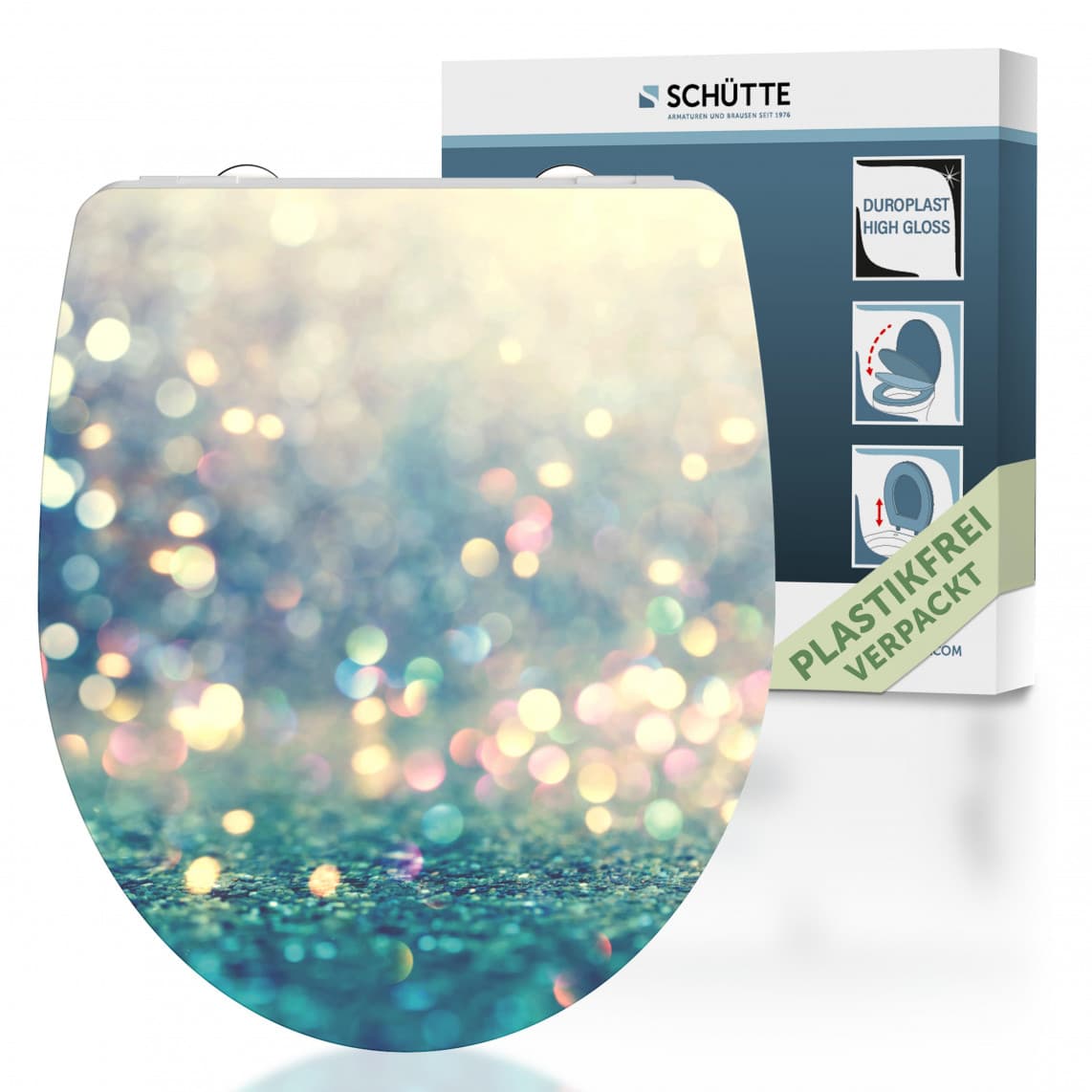 82587 abattant WC en Duroplast HG MAGIC LIGHT, avec frein de chute et déclipsable