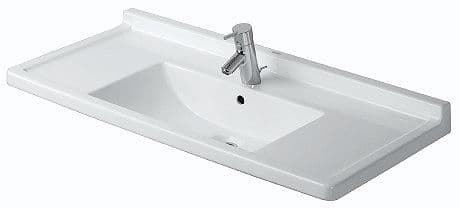 LAVABO POUR MEUBLE STARCK 3 + TROU ROBINET DURAVIT 105CM BLANC