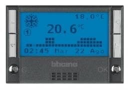 Thermostat d'ambiance avec batterie Axolute 3 modules foncée