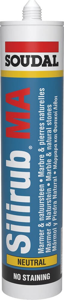 Soudal Silirub MA Mastic silicone pour marbre monocomposant transparent 310 ml