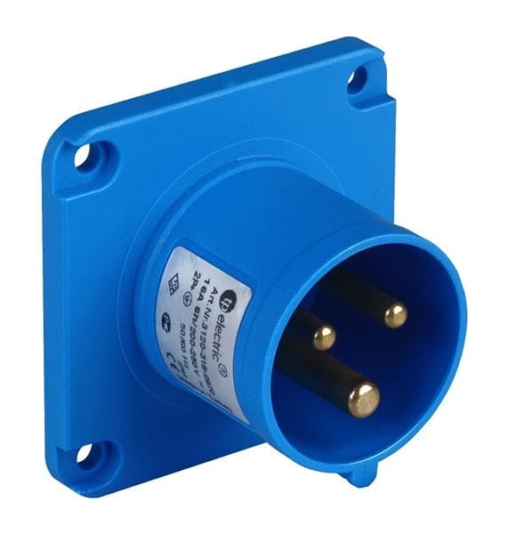 Prise CEE encastrée droite Bleu 3 x 16A IP447 70 x 70