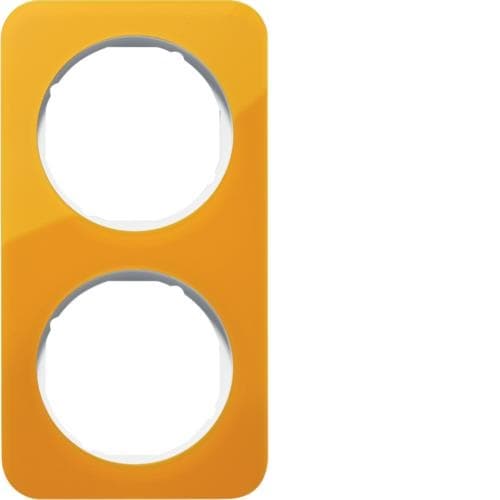 Plaque de recouvrement 2 postes R.1 acryl Orange transparent / Blanc polaire