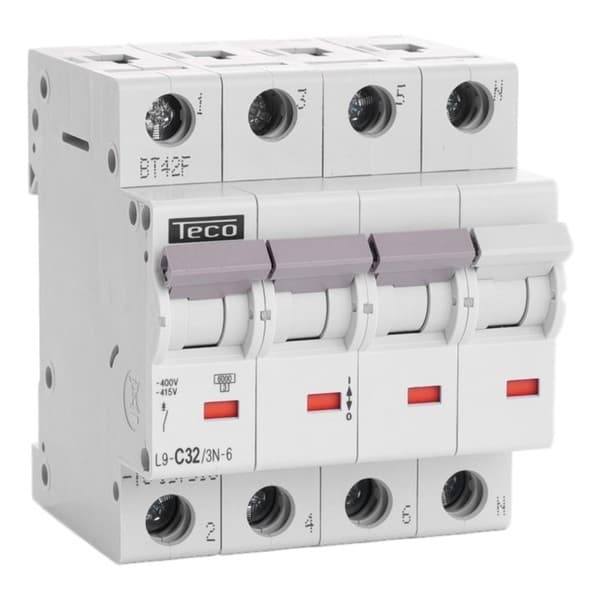 Disjoncteur 3 pôles + N 32A 6kA courbe C