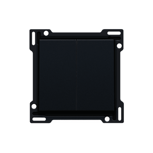 Set de finition pour interrupteur double allumage, interrupteur va-et-vient + bouton-poussoir N.O., interrupteur va-et-vient double ou bouton-poussoir double N.O. ou N.F., couleur black coated