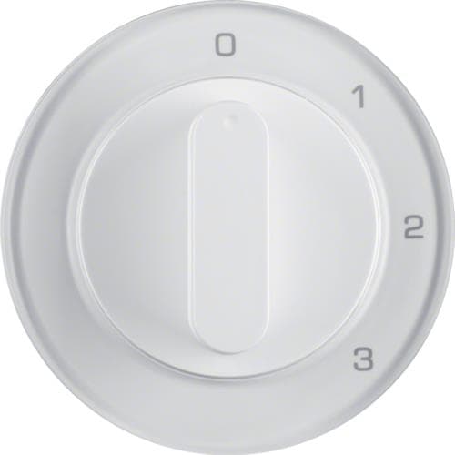 Enjoliveur avec bouton rotatif pour interrupteur 3 paliers avec position 0 R.1 / R.3 Blanc polaire