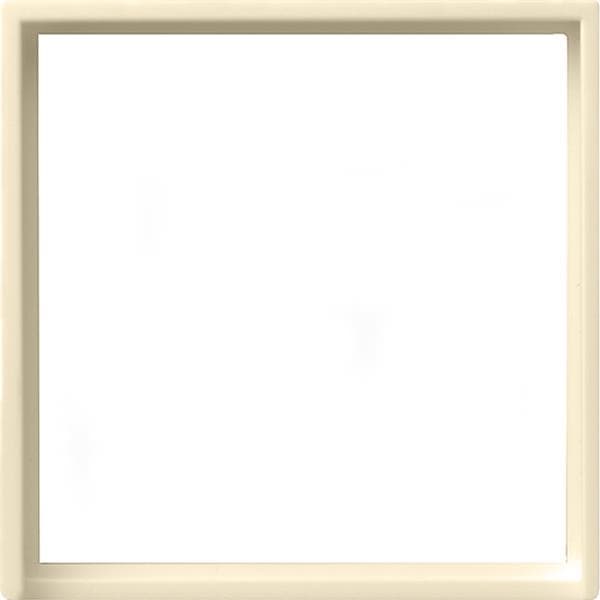 Cadre adaptateur avec découpe carrée pour appareils avec cache (50 x 50mm) Blanc crème brillant -