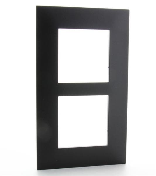 Valena plaque 2 postes vertical entraxe 57mm Noir Cuivre