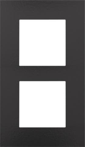 Plaque double verticale entraxe 60mm Bakelite Black