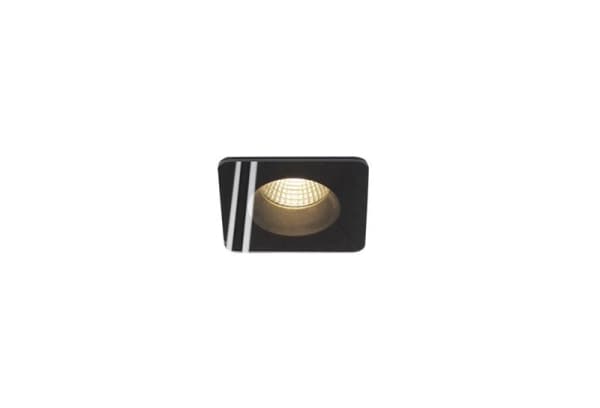 Patta - I plafonnier encastré, carré, Noir mat, 9W 38°, 3000K, driver inclus