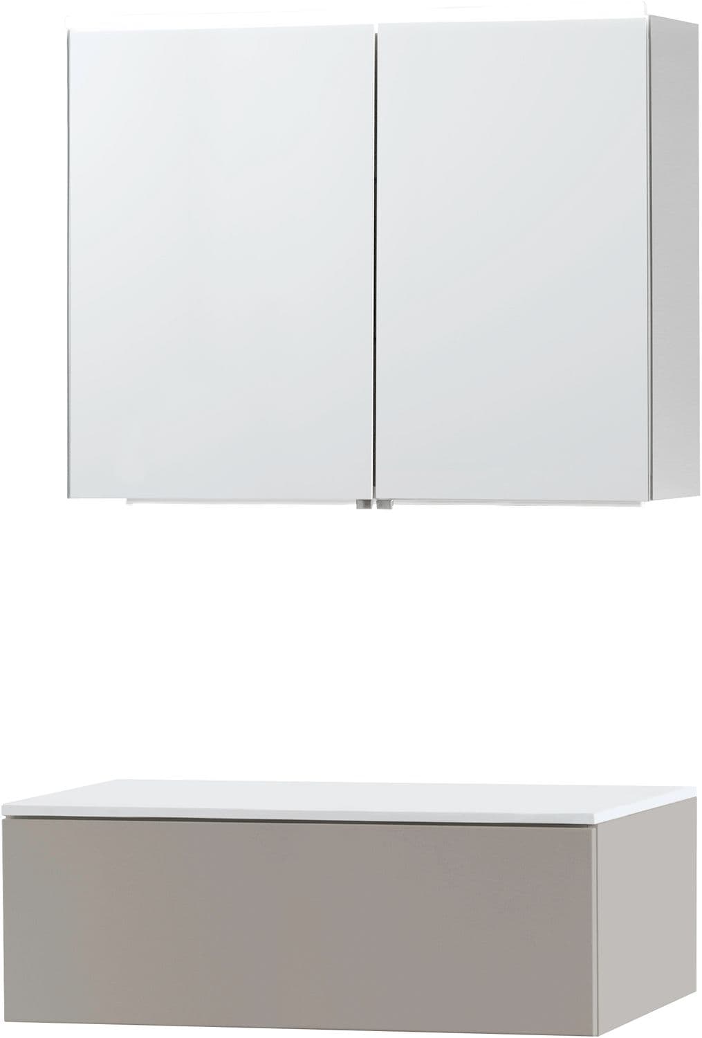 MEUBLE PURO SOLO GRIS 90 1 TIROIR SOLID A POSER ARMOIRE TOILETTE