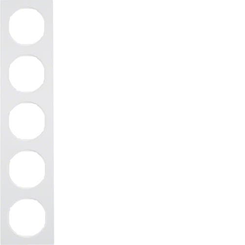 Plaque de recouvrement 5 postes Berker R.3 Blanc polaire, brillant