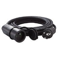 Cordon prolongateur standard 5m 2 pôles + T - 16A - IP44 - IK08 - Noir