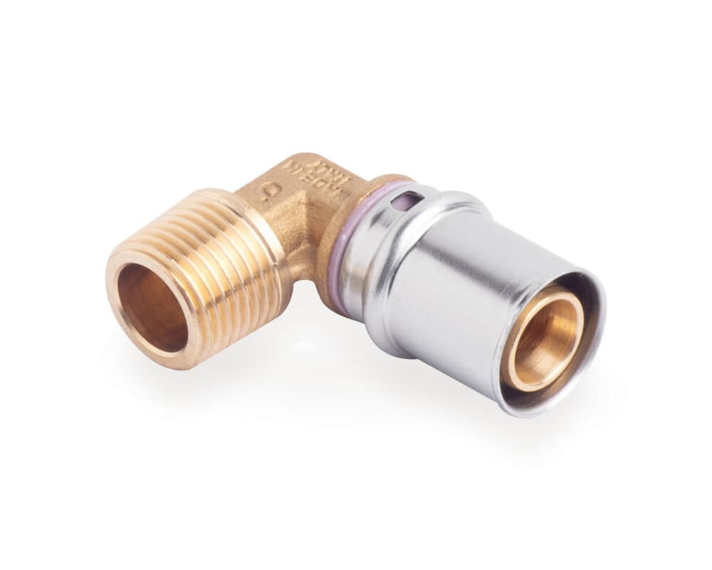 SYSTEMPEX coude 90° tube alu raccord à sertir 20-1/2M