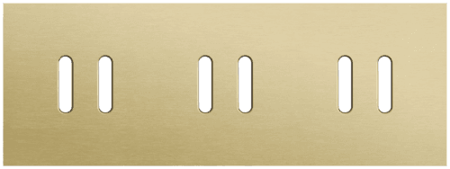 Plaque de recouvrement triple, horizontale 71 mm d'entraxe, pour trois fonctions de commutation double, Niko Rocker alu gold brushed