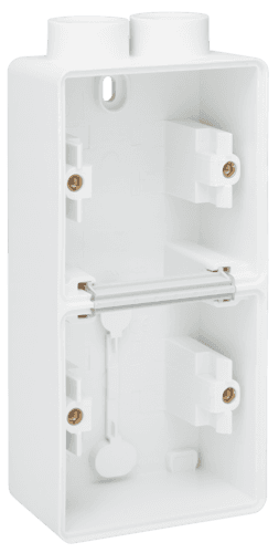 Boîte en saillie double vertical étanche aux projections d'eau avec une entrée M20 double pour deux fonctions, couleur blanc