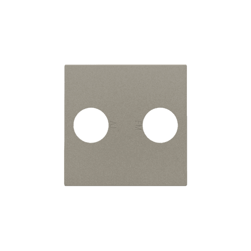 Set de finition avec 2 connexions coaxiales simples pour TV et FM, couleur bronze coated